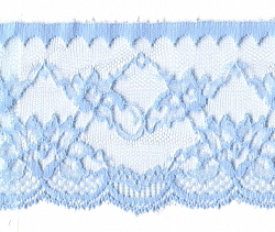 Flat 3.75"Economy Lace 10 Mtrs Baby Blue - Click Image to Close